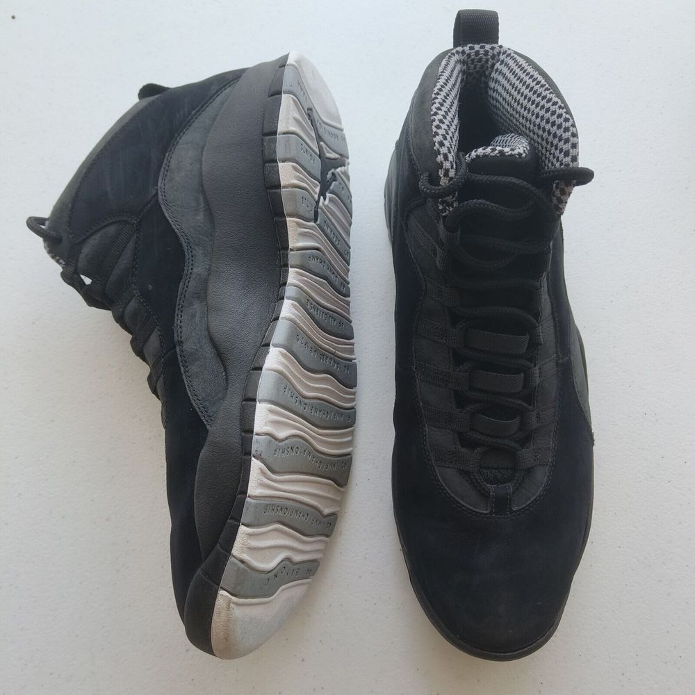 Air Jordan 10 Retro Stealth Black Grey Sneakers 310805-003 Mens 13